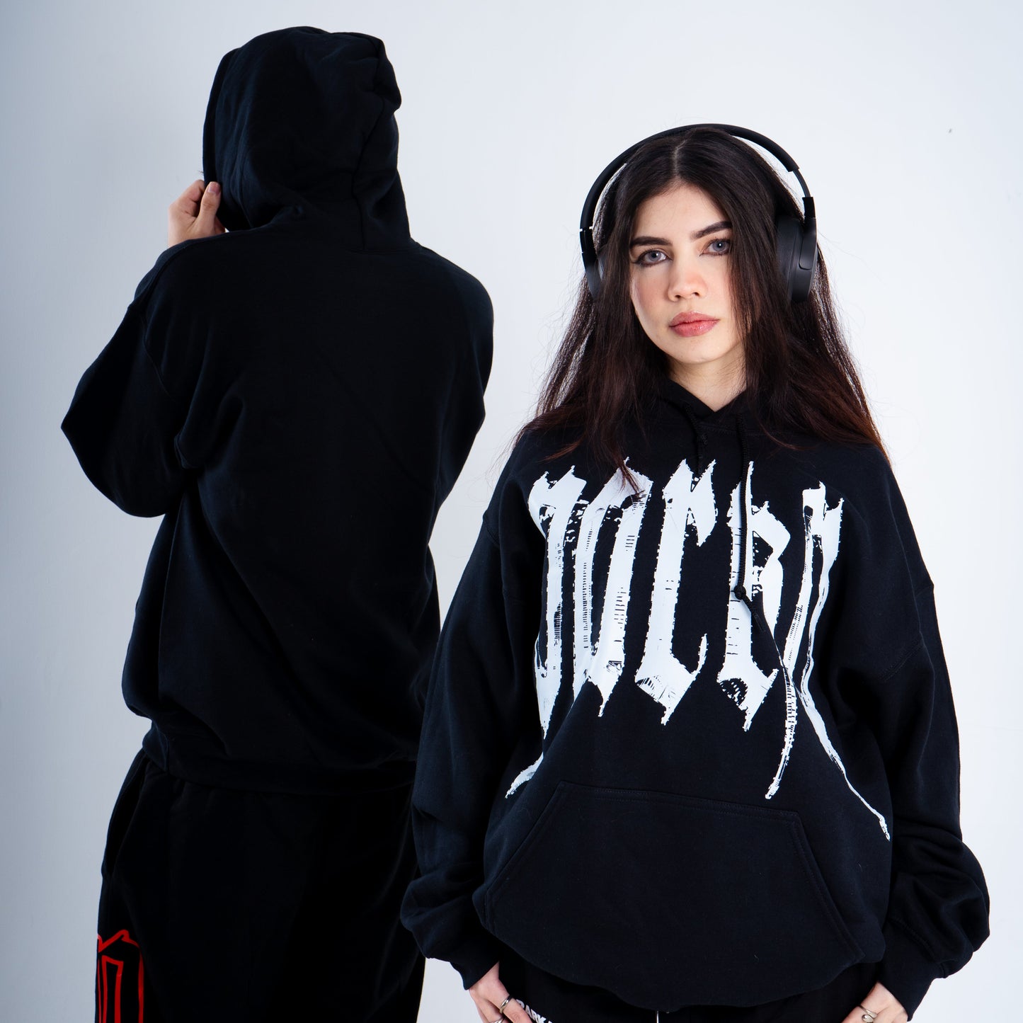 Hoodie Parka Black & White