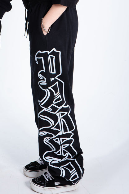 Pantalón Negro White Lettering