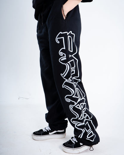Pantalón Negro White Lettering
