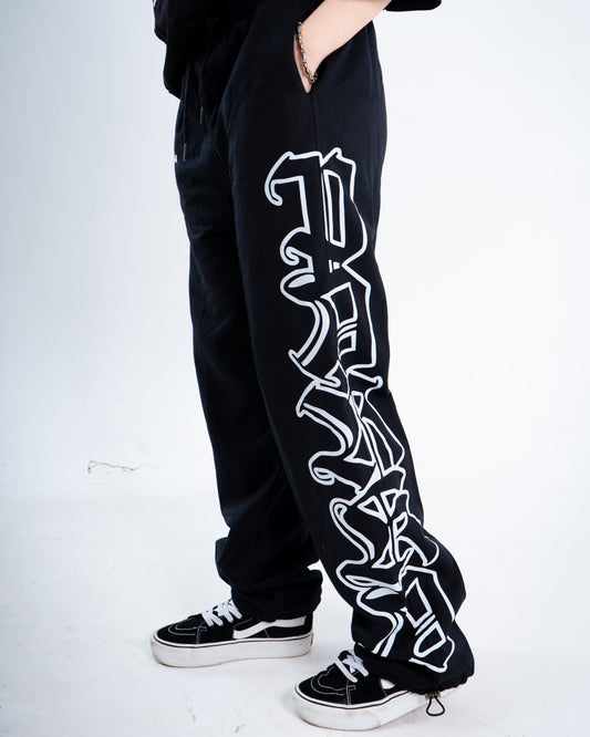 Pantalón Negro White Lettering