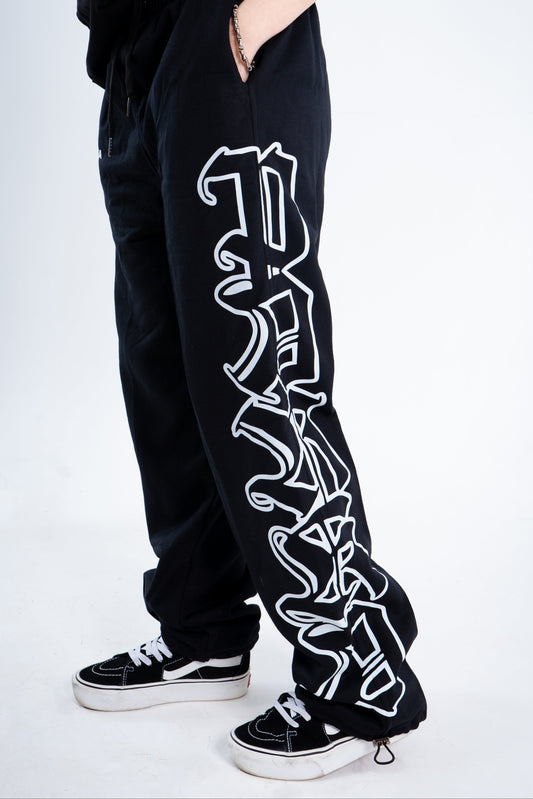 Pantalón Negro White Lettering